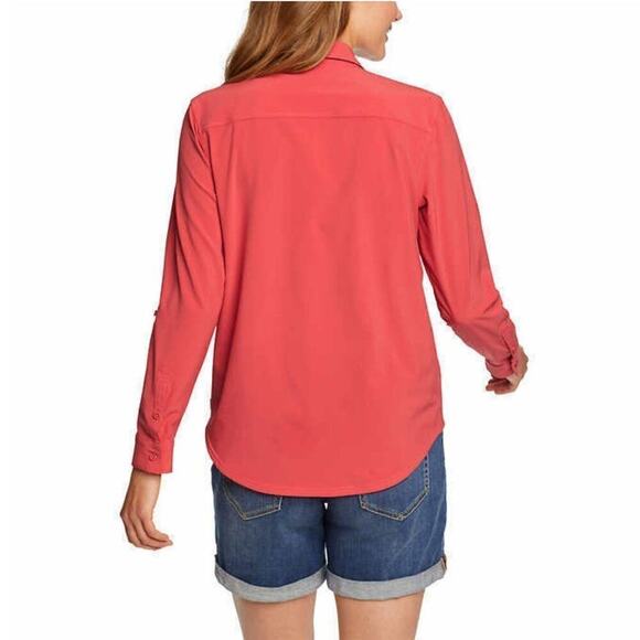 New! Eddie Bauer Moisture Wicking UPF 50+ Top Long Sleeve Button-Up Shirt - Picture 2 of 4